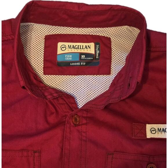 Magellan Outdoors Fish Gear Loose Fit Mens XS Button Long Sleeve Shirt Back Vent - Picture 5 of 13